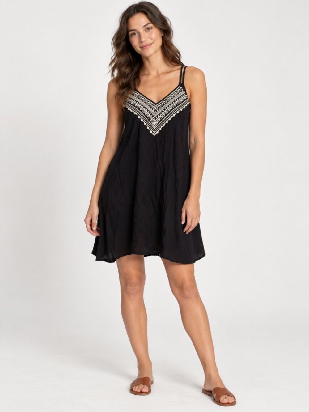 American Eagle Embroidered Swing Dress
